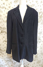 Vintage 90s Corporate Goth Textured Button Front Lined Blazer Jacket Womens L