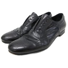 Prada Wingtip Leather Dress Shoes Black Size 36.5