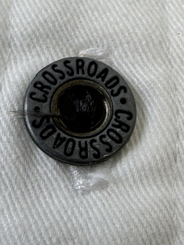 Crossroads Women size Large White Cotton sleeveless vest button front Repaired - Picture 5 of 9
