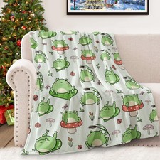 Frog Blanket for Girls Boys, Kids Frog Throw Blanket for Couch Bed Room Decor...
