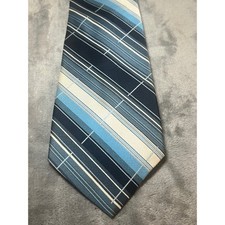 Maas Brothers Florida Blue Stripe Silk Tie Classic Wide Retro Neck Tie
