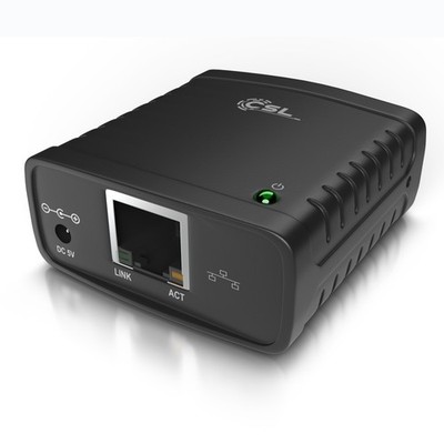CSL LAN Printserver Druckerserver 10/100Mbit LRP Print Server USB zu RJ45