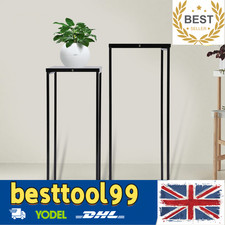 Black Metal Planter on Stand Tall Set Of 2 Plant Pots Home Store Decor Gift NEW