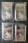 Lot of Four World Wide Mint 1oz Silver American Eagle Bars in Plastic Envelopes