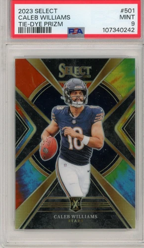 2023 Panini Select - 2024 Xrc Prizm Caleb Williams #501 Tie-Dye /25 (RC)