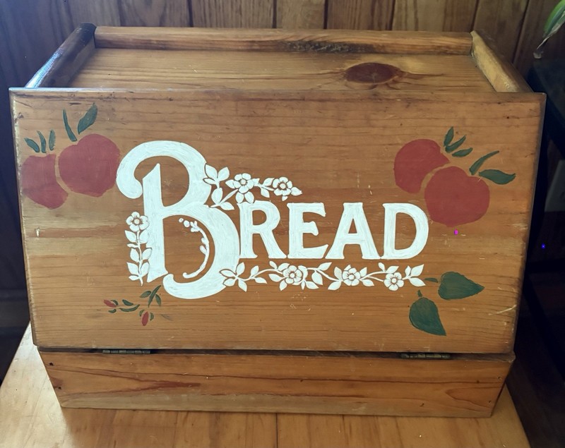 Vintage Wood Bread Box, Countertop Bread Box, Vintage Kitchen Decor