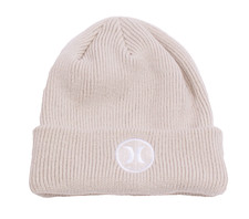 Hurley Women's One Size Beige Icon Knit Cuff Beanie