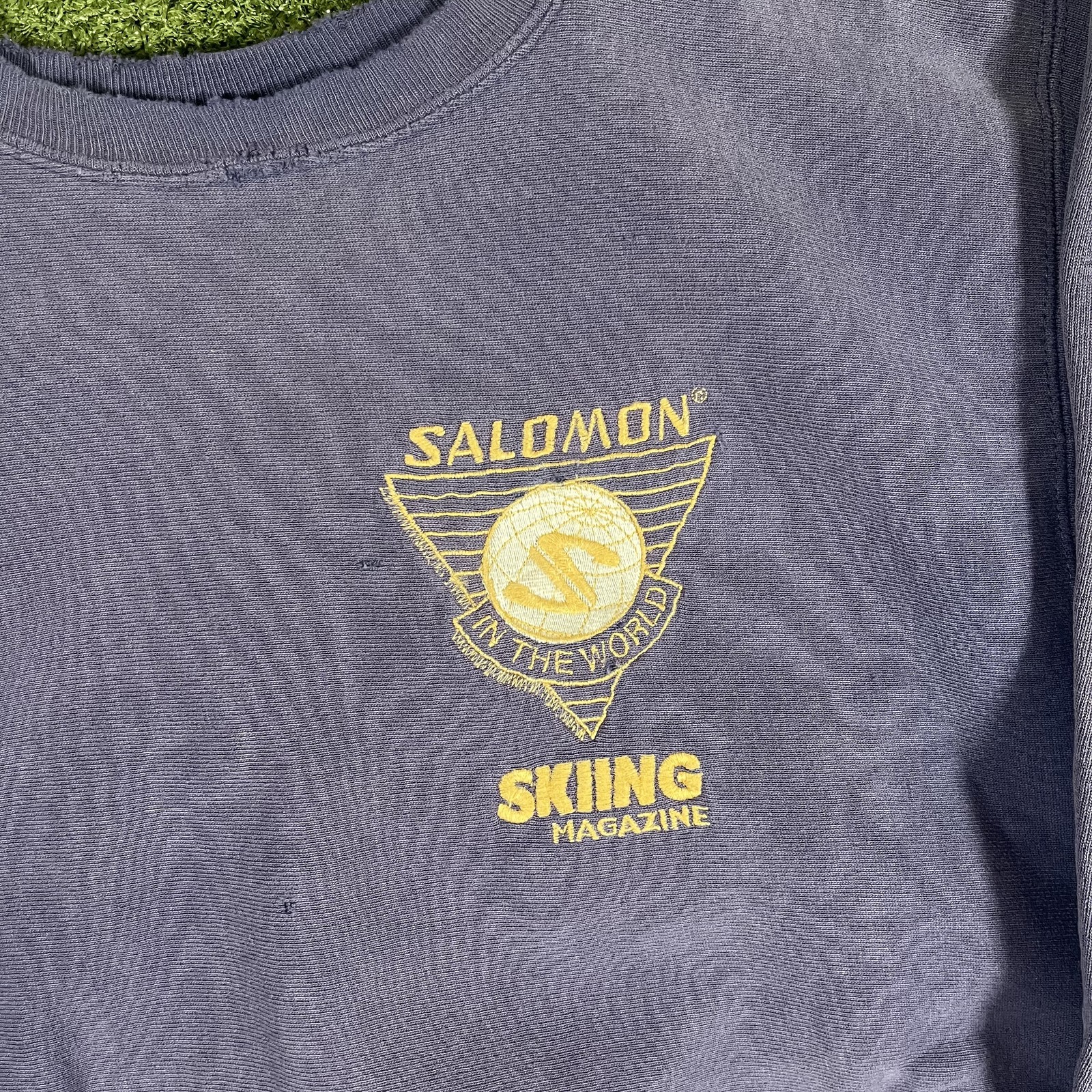 Felpa vintage Salomon campione di sci tessuto inverso XL USA 90s