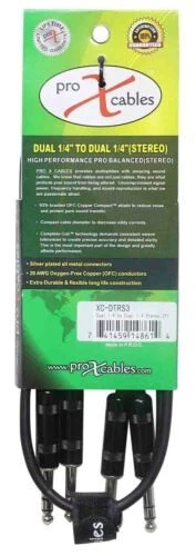 Prox XC-DTRS3 Balanced Dual 1/4" TRS-M to Dual 1/4" TRS-M Audio Cable - 3 Feet - Image 4 of 4