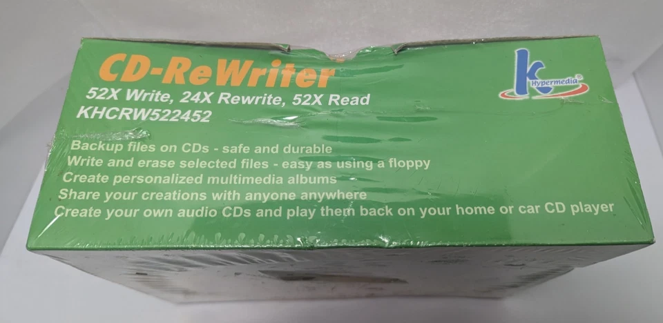 老式 Hypermedia 52X CDReWriter 内置 CD-RW 台式电脑驱动器密封盒 — 第 4/4 张图片