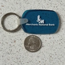Merchants National Bank Blue Keychain Key Ring #50724