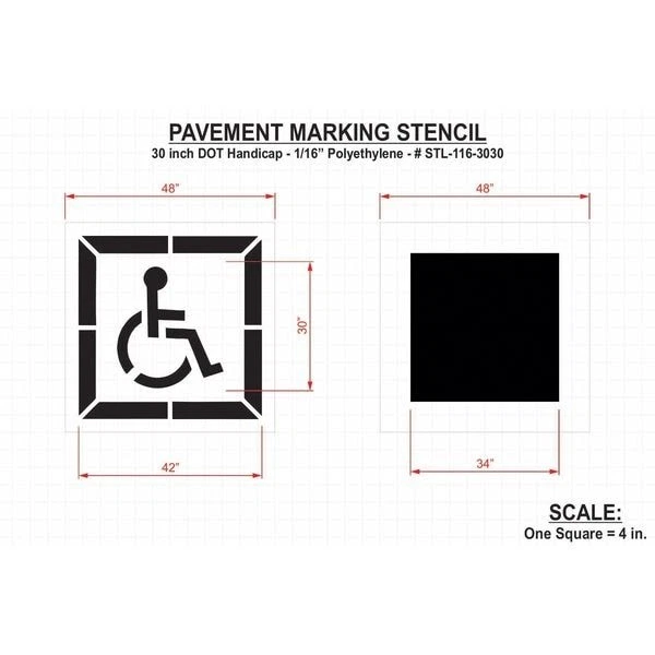 Plantilla de pavimento Rae Stl-116-3030, símbolo, discapacidad - Ada, 30 en carácter Foto 2 de 3