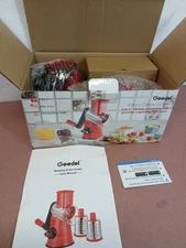 Geedel PS-336AR1 Rotary Cheese Grater 3 in 1 - Slicing, Julienning And Grinding