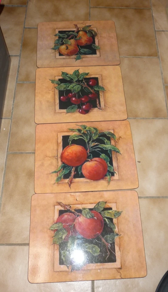 8 x Kork Tischset Platzset 40x30cm Rechteck Platzmatte Obst (4xneu) - Bild 2 von 4