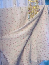 Floral Pink Cotton Blend Long Sleeve Button Robe Gown Set Round Neck