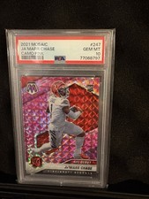 Panini Mosaic 2021 Ja'Marr Chase NFL Debut Camo Pink Prizm #247 Rookie PSA 10