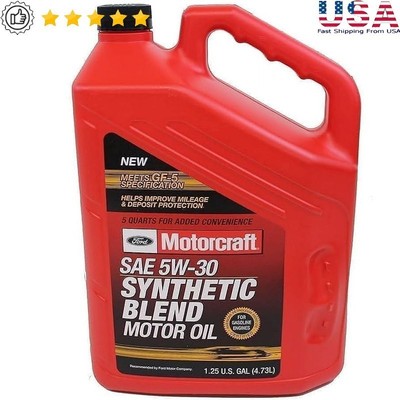 SAE 5W-30 Premium Synthetic Blend Motor Oil Engine Protection Fuel Economy 5 qt