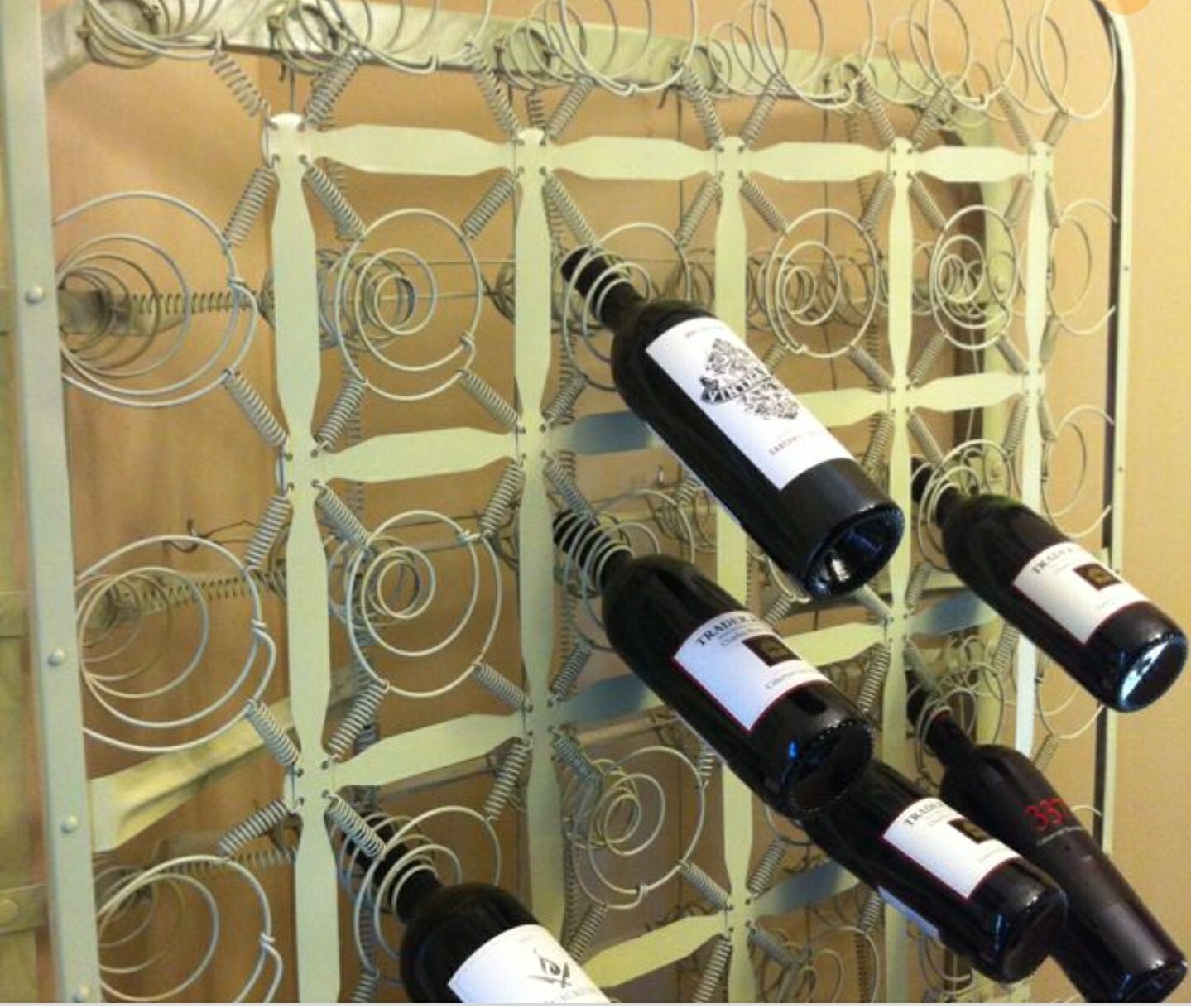 Vintage Antique Metal Box Spring Bed Mattress Base Repurpose Wine