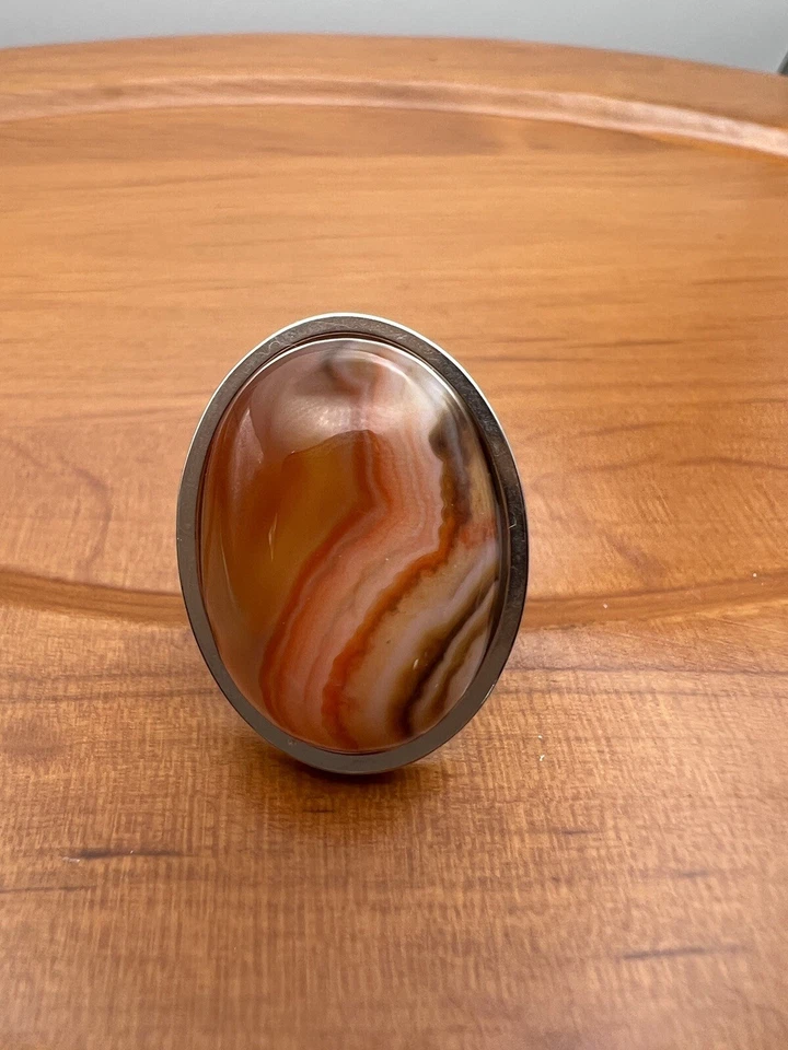 Elegantes anillos llamativos ovalados de aventurina amarilla - anillos ajustables de piedra natural Foto 4 de 4