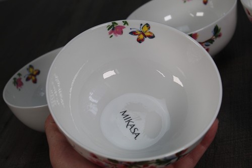 NEU 6er Set Mikasa Schmetterling Garten Blumen Bone China 6" Suppe Müslischalen Set - Bild 7 von 16
