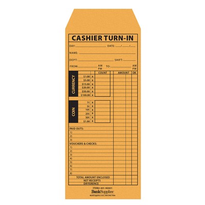 cashier s turn in envelope cashier report envelope 500 cashier envelopes