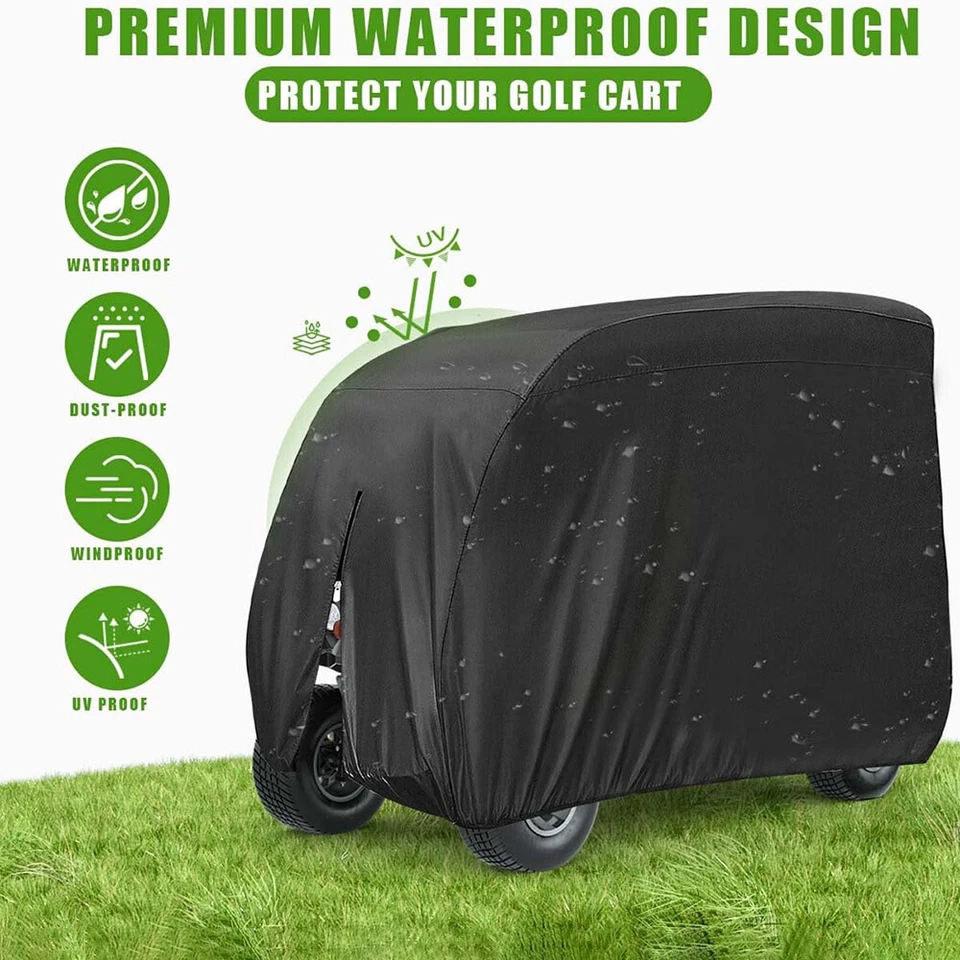 Cubierta de carro de golf de 2+2/4 pasajeros con cremallera impermeable para EZ GO TXT Express S4 RXV Foto 4 de 4