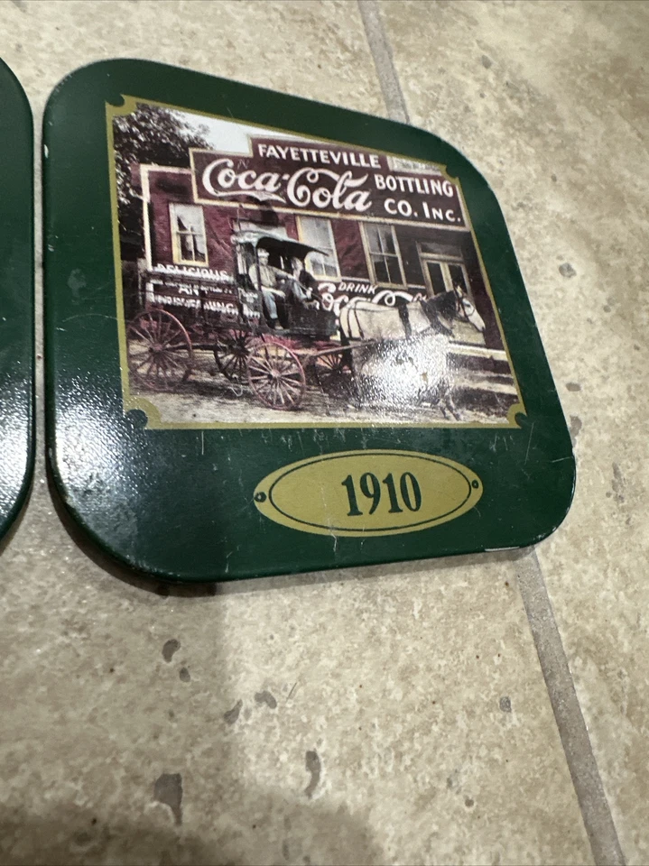 Coke Coca Cola Coasters set of 2 feauturing Vintage Advertisements 1930&1910 - Image 3 of 4