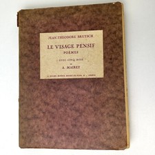 Vtg Le Visage Pensif Poemes 1929 Antique Book Jean-Theodore Brutsch A. Mairet