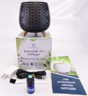 Essential Oil Diffuser Ultrasonic Humidifier, 7 Color LED, 120mL + RESPIRE Oil