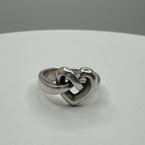 James Avery 925 Sterling Silver Heart Knot Ring Size 4.5 - Picture 1 of 8