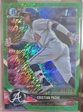 Cristian Pache 2018 Bowman Chrome RC GREEN Shimmer  1st Bowman 08 / 99 BCP46