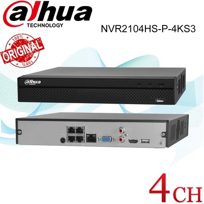 Dahua Ai 4K 4CH NVR 8MP 12MP 4 PoE 1HDD Lite SMD H.265+ Network Video Recorder
