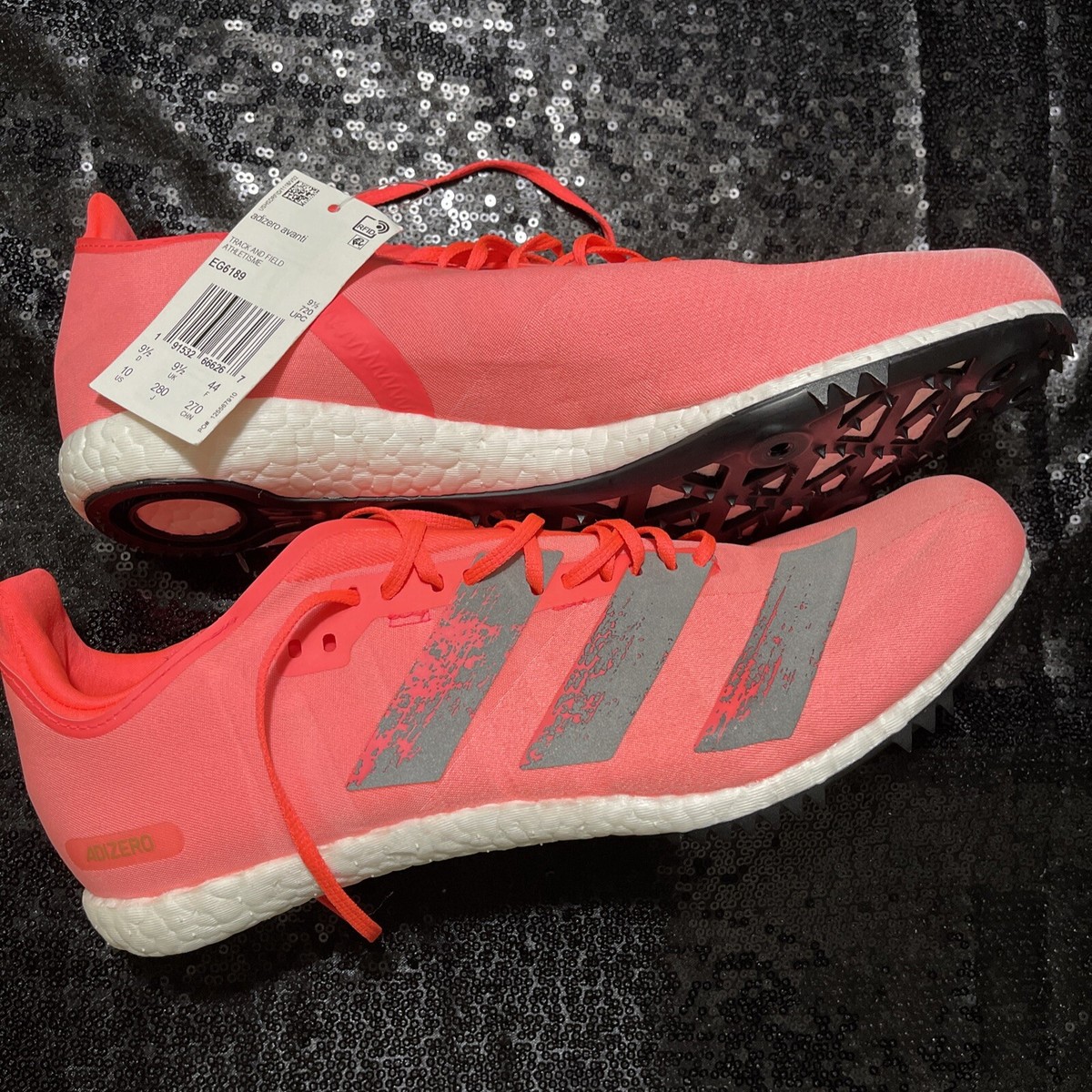 New Adidas Adizero Avanti BOOST Track Field Shoes Pink/Grey EG6189