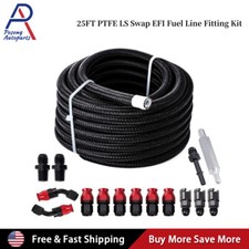 6AN PTFE LS Swap EFI Fuel Line Fitting Kit with 25FT Hose and 15 Fitting E85 AN6
