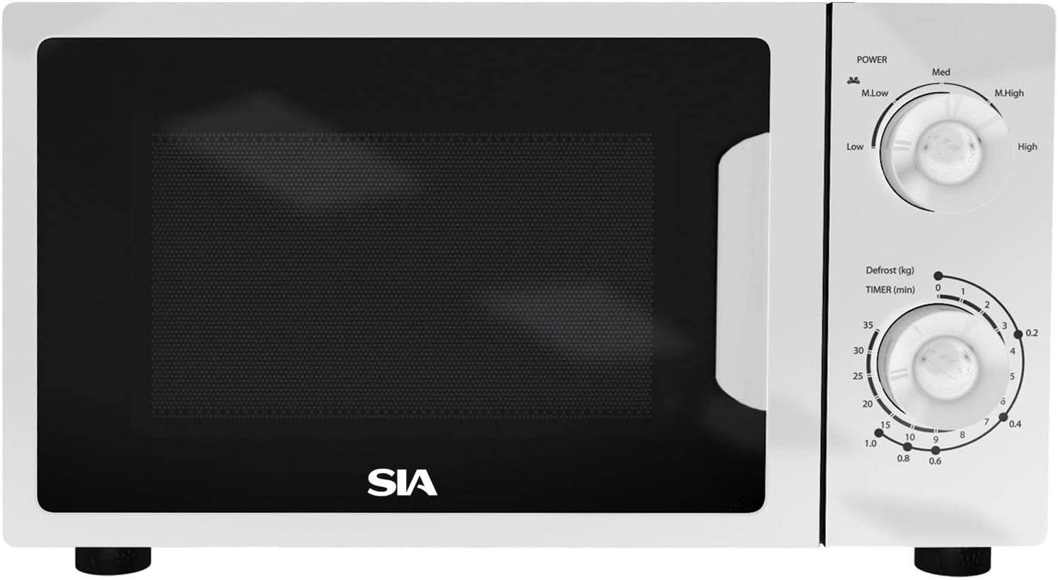 20L Microwave in White, Freestanding, Analogue Dials, 700W - SIA FAM21WH
