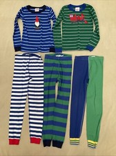 Hanna Andersson 130 Pajama Lot Train Gnome Christmas Siblings Flaws