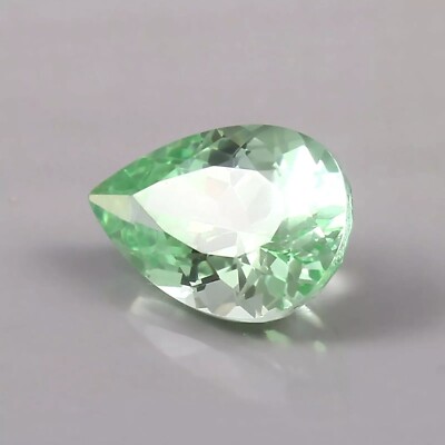 Natural Unheated Ceylon Green Sapphire Loose Pear Gemstone Cut 9.65 Ct
