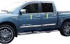 DEFECTIVE fit20042015 Nissan Titan Crew Chrome 4Pc Window Sill Trim Stai G3D