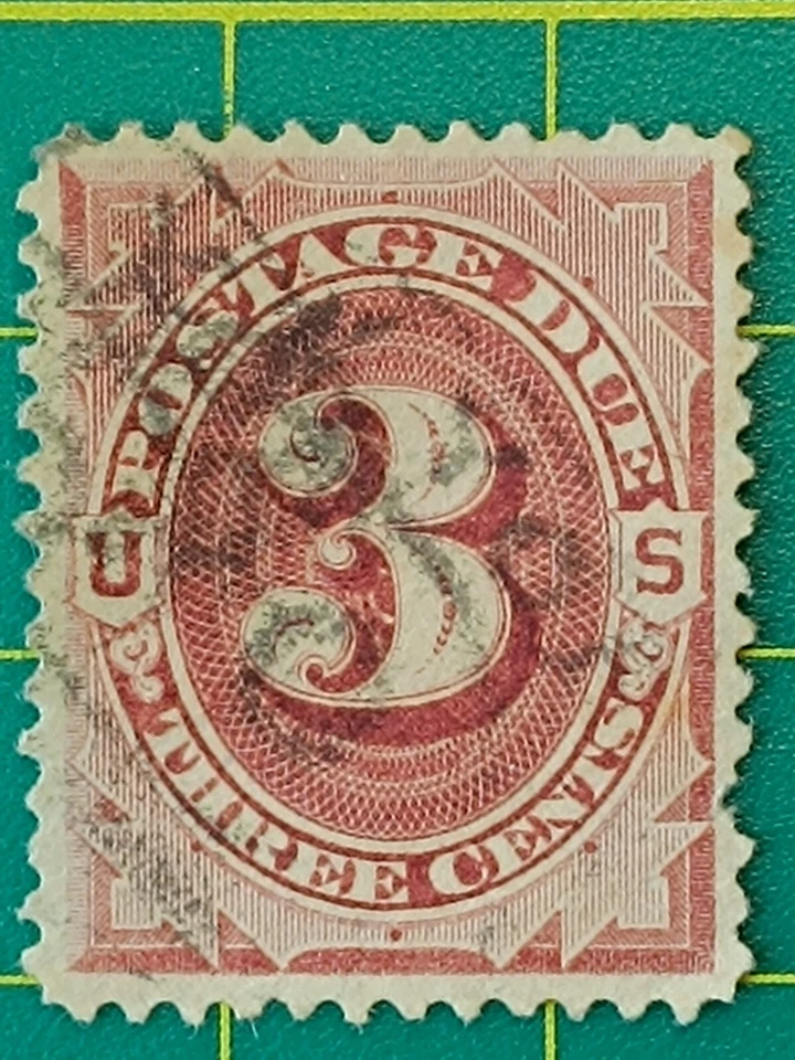 US Stamp, Scott #J17 1884, 3c red brown used, Fine condition, Sc CV OG 1050$ - Image 2 of 4