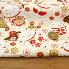Japanisch Pure Baumwolle Stoff Kaninchen Lucky Cat Bedruckt Vorhang Basteln Tuch
