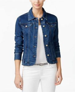 petite stretch denim jacket