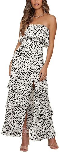 Yidarton Strapless Boho Maxi Long 