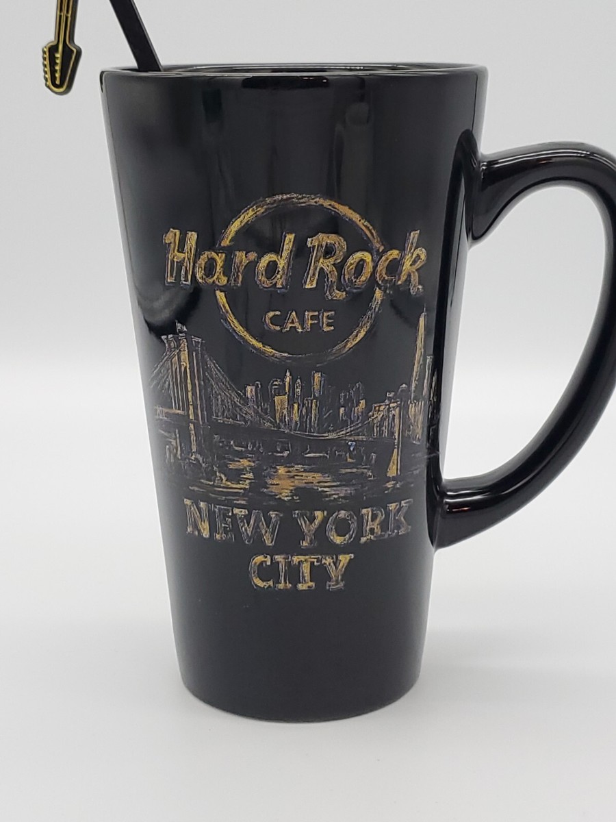 Hard Rock Cafe New York City Coffee Mug Cup & Stir Stick NYC HRC