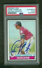 Andre Thornton 1979 Topps #280 Indians PSA Authentic Encased On Card Autograph