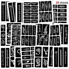 Konsait 123pcs Large Temporary Tattoos Stencils 20 Sheets Boys and Man Glitte...