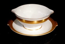 Stunning Rosenthal Selb Plossberg Gold Encrusted Aida Gravy Boat And Saucer