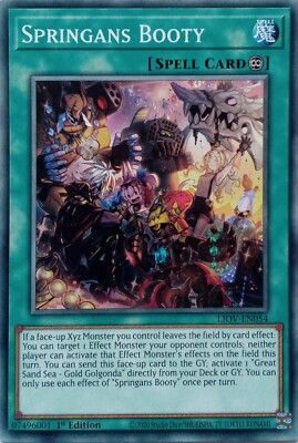 booty pic yugioh card LIOV-EN054 SPRINGANS BOOTY COMMON 1ST EDITION YuGiOh CARD