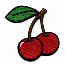 Cherries DIY Iron On Embroidered Applique Patch