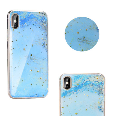 HUAWEI P40 LITE E - Marble Forcell Design Muster Hülle Schutz Case Marmor Blau 