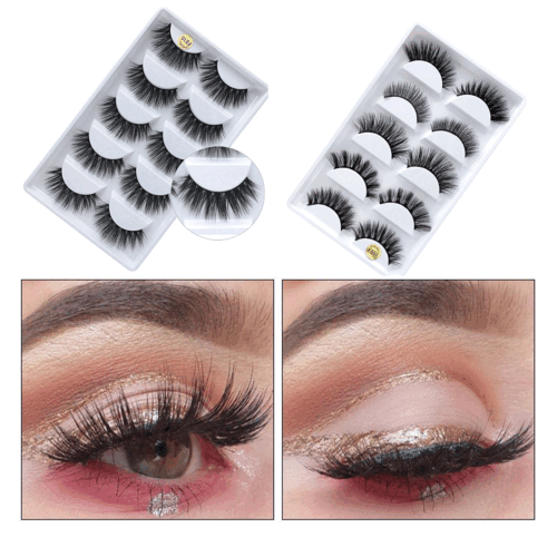 5 Pairs 3D Natural Thick False Fake Eyelashes Eye Lashes Mink Makeup Extension - Picture 4 of 19